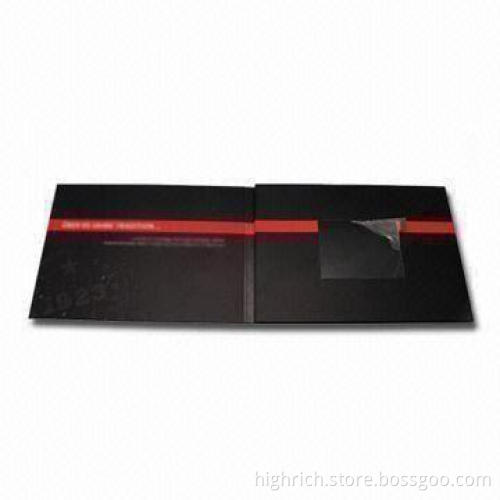 Video Greeting Booklet with USB for Recharging and Video Uploading, Customized Designs are Welcome